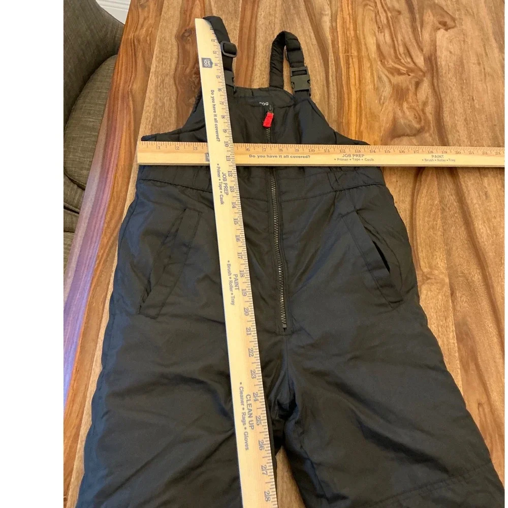 London Fog Kids Black Insulated Snow Bib Pants Size S/8 Ski Snowboard L220DS40